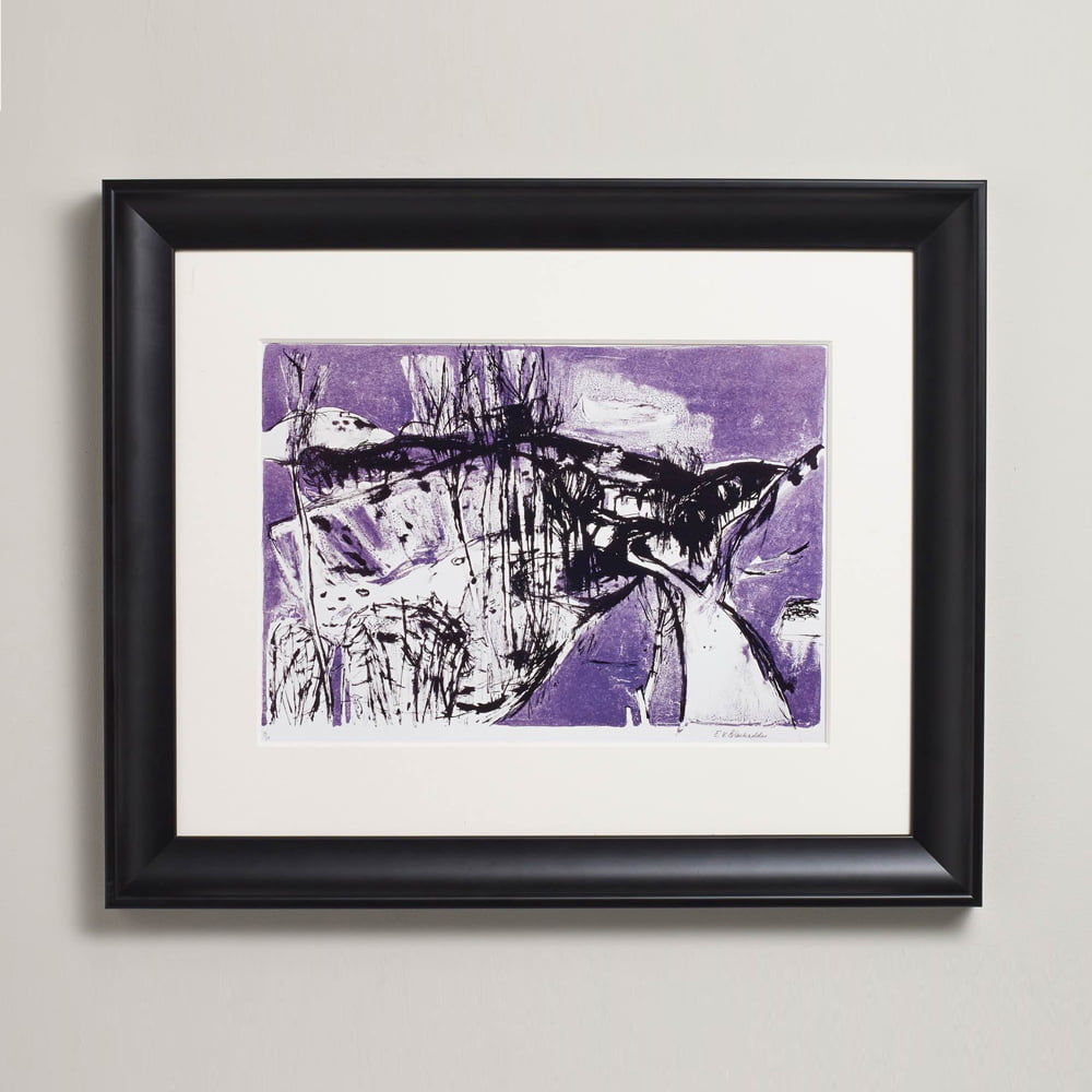 Black swoop frame on wall